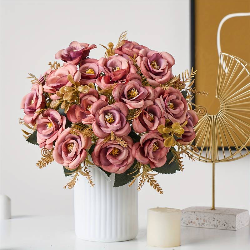 Artificial Peony Flower Bouquet, Vintage Fake Peony Flowers Arrangements  Artificial Centerpiece For Office Party Home Decoration And Wedding Bride  Bouquet, Winter Xmas Christmas Decor, Spring New Year Decor - Temu
